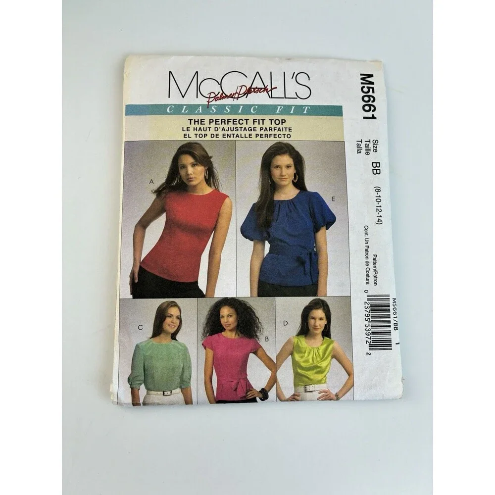 Top & Belt Size 8-14 Uncut Pattern m5661 Fitted Peplum Boatneck Prep Casual Y2k